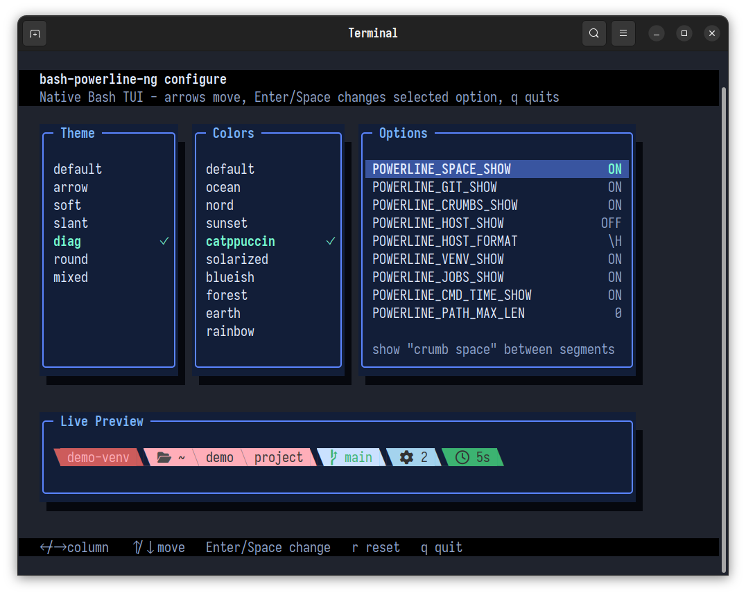 GitHub - z4ziggy/bash-powerline-ng: Powerline-style Bash prompt in pure ...
