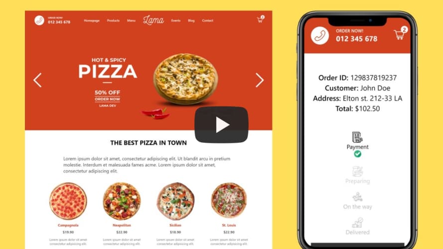 Food Ordering App UI Design Using React Next.js | Responsive Restaurant Website