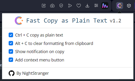 Fast Copy as Plain Text