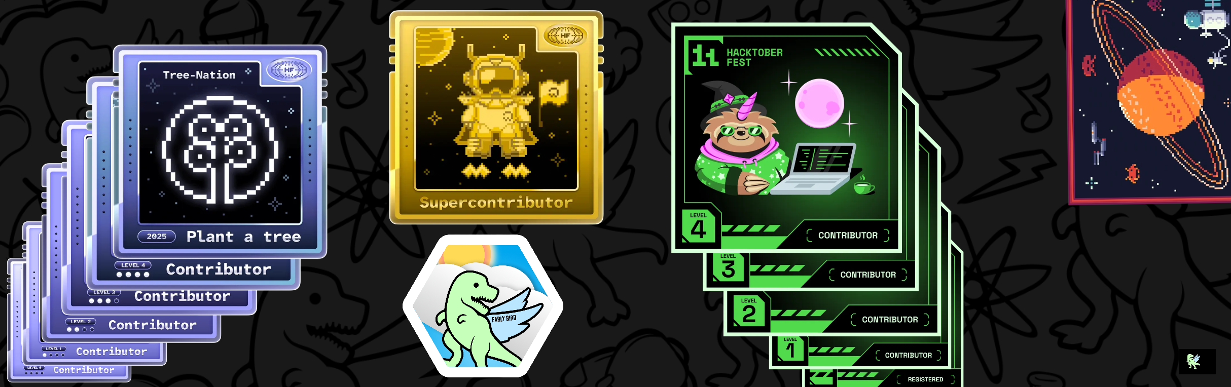 An image of @sumiththota's Holopin badges, which is a link to view their full Holopin profile