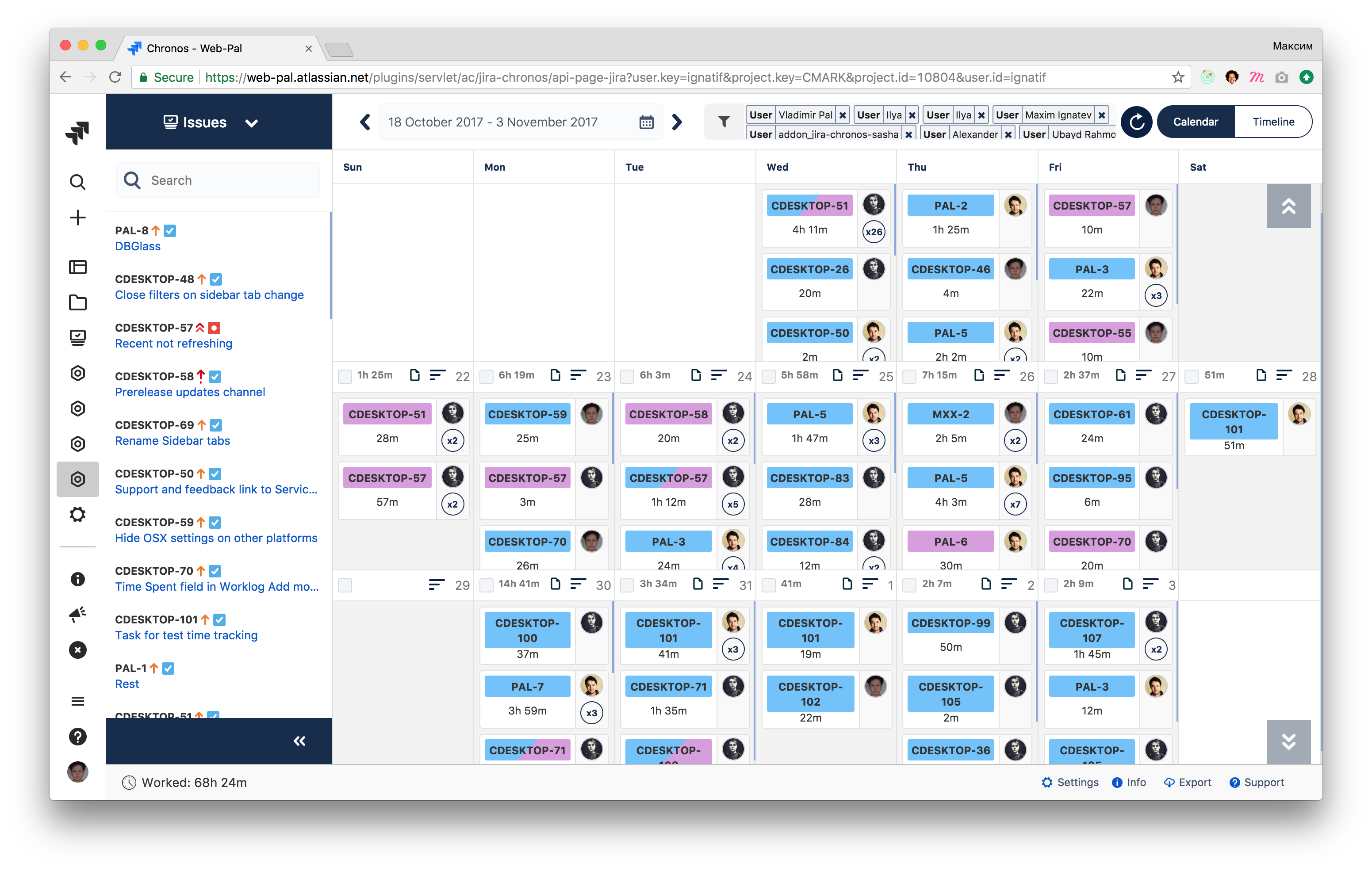 Chronos-timesheets Screenshot