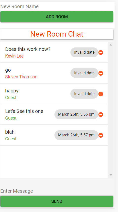 Bloc-Chat Mobile View Chat Room Messages