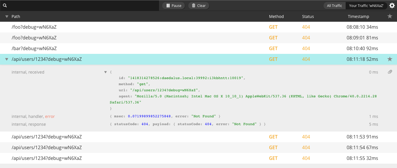 TV interactive debug console