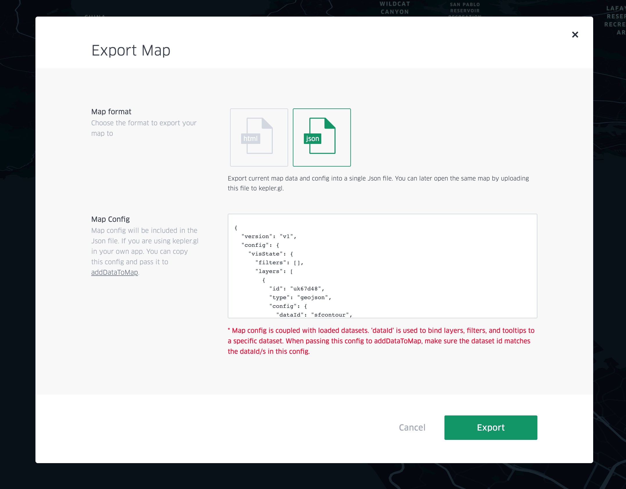 Export Map as JSON