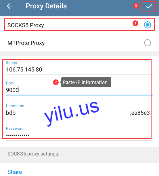 proxy for Telegram Android