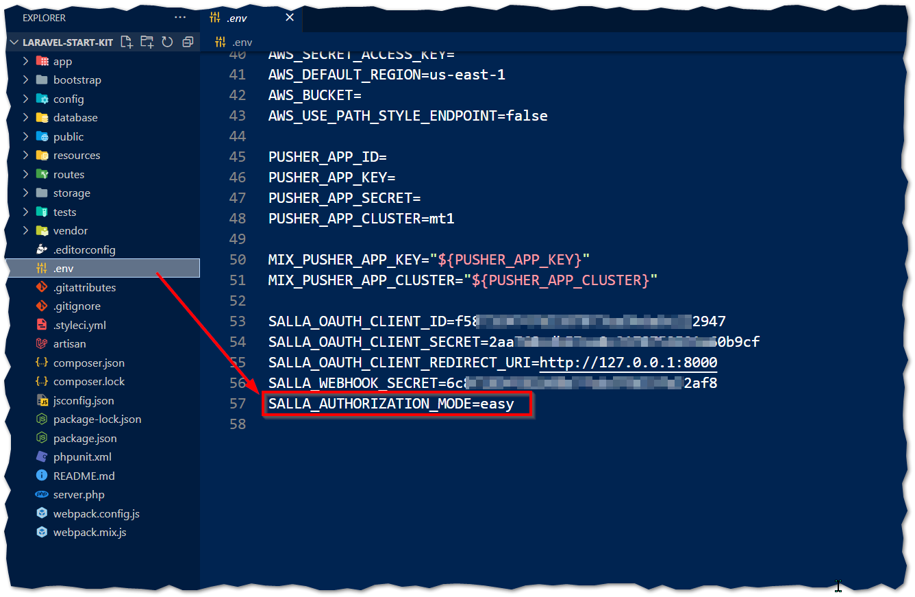 Salla Laravel App folder structure