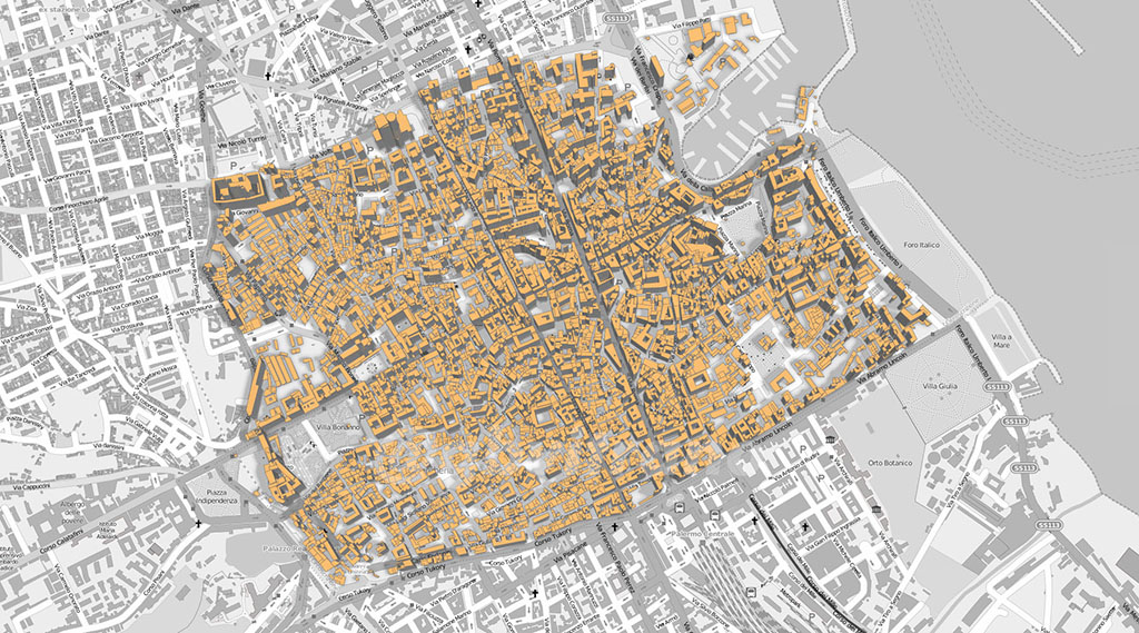 Unità volumetriche con Qgis Feature 2.5D Renderer