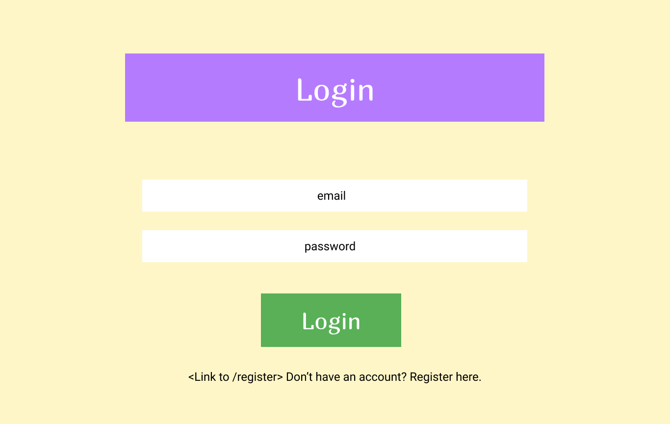 login wireframe