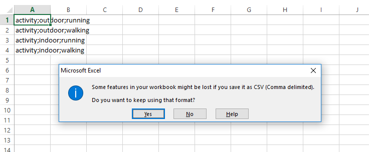 excel warning