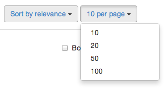 Sort and Per Page