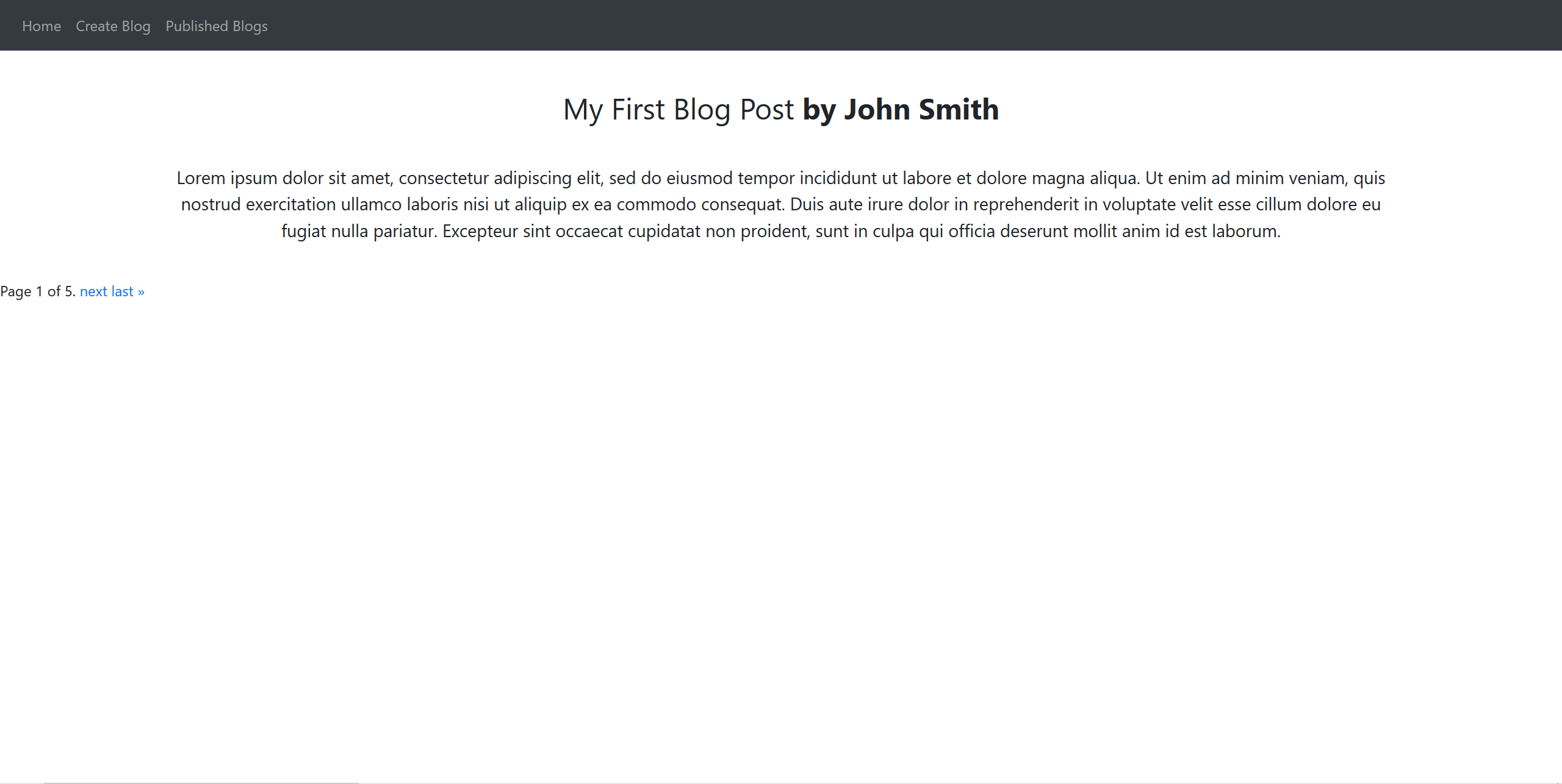 Individual Blog Page