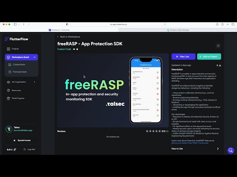 freeRASP for FlutterFlow integration video