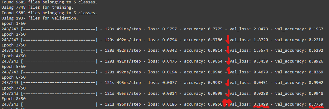 train.py output