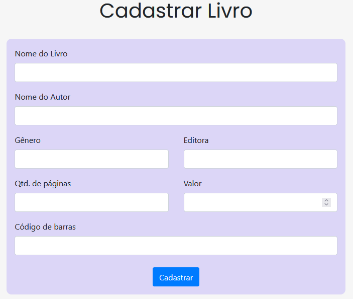 Cadastrar Livro