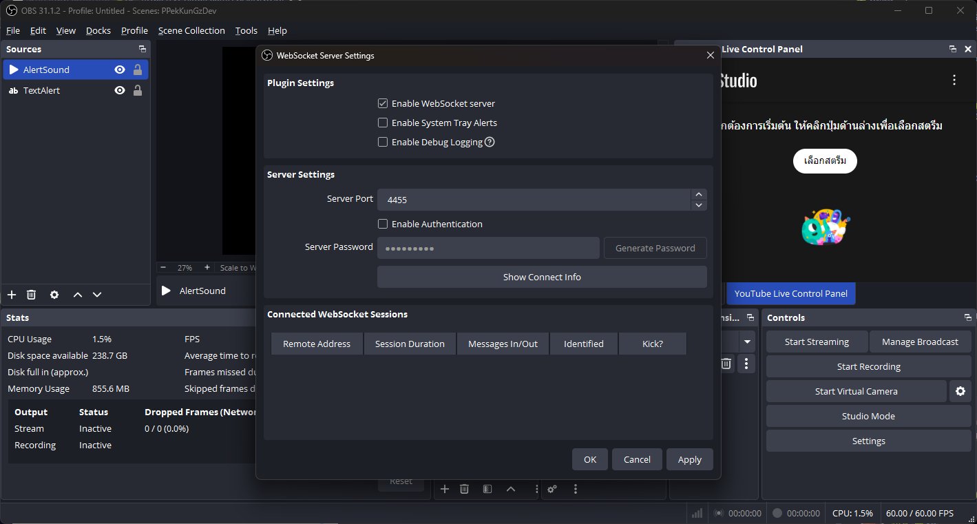 GitHub - PPekKunGz/obs-websocket: is third party etc. run on websocket ...