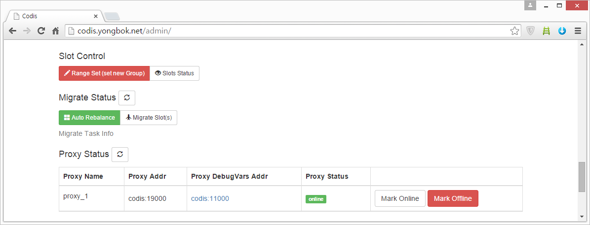 Slot Control & Migrate Status & Proxy Status