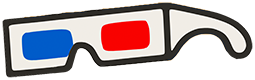 OpenImmersive logo, representing a pair of red/blue anaglyphic glasses