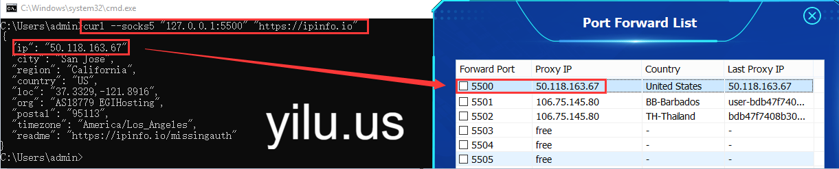 cURL with Proxy