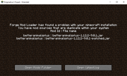 Forge Mod Loader mod duplicates screen