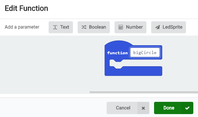 Create bigCircle function image