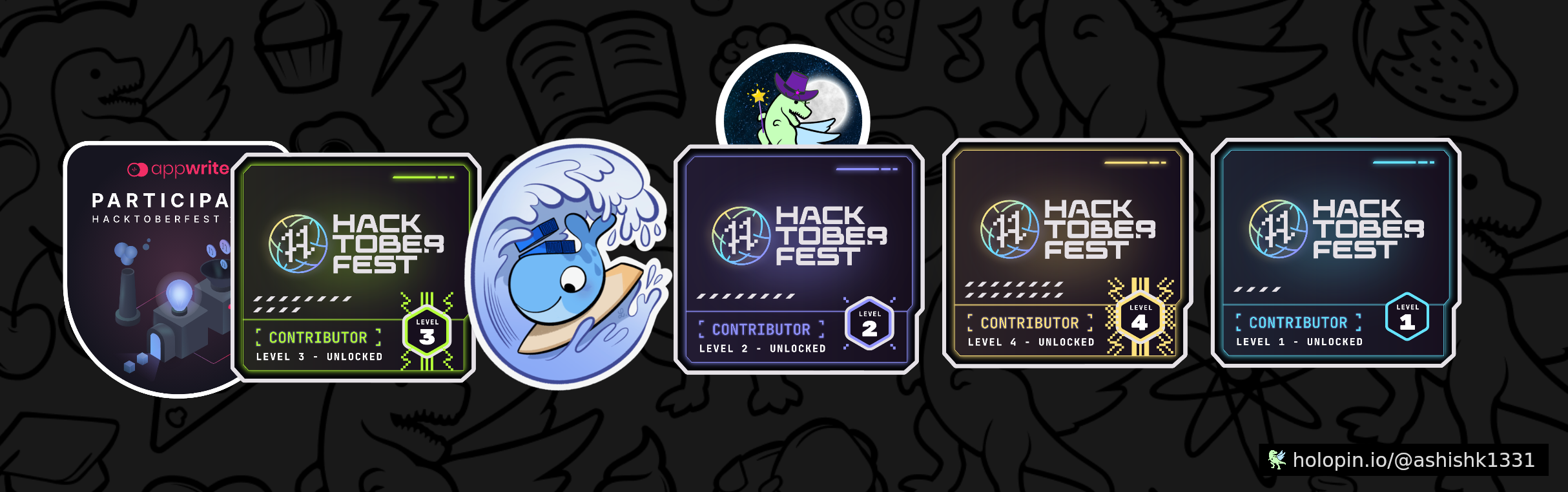 An image of @ashishk1331's Holopin badges, which is a link to view their full Holopin profile