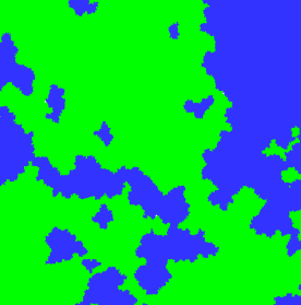 Biome map with green and blue areas