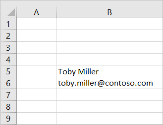 Example of profile information written to an Excel worksheet