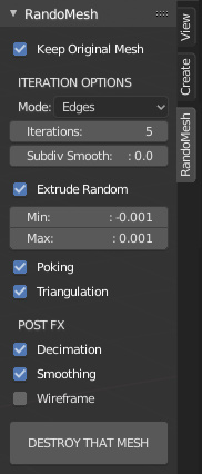 RandoMesh 0.1.1 UI