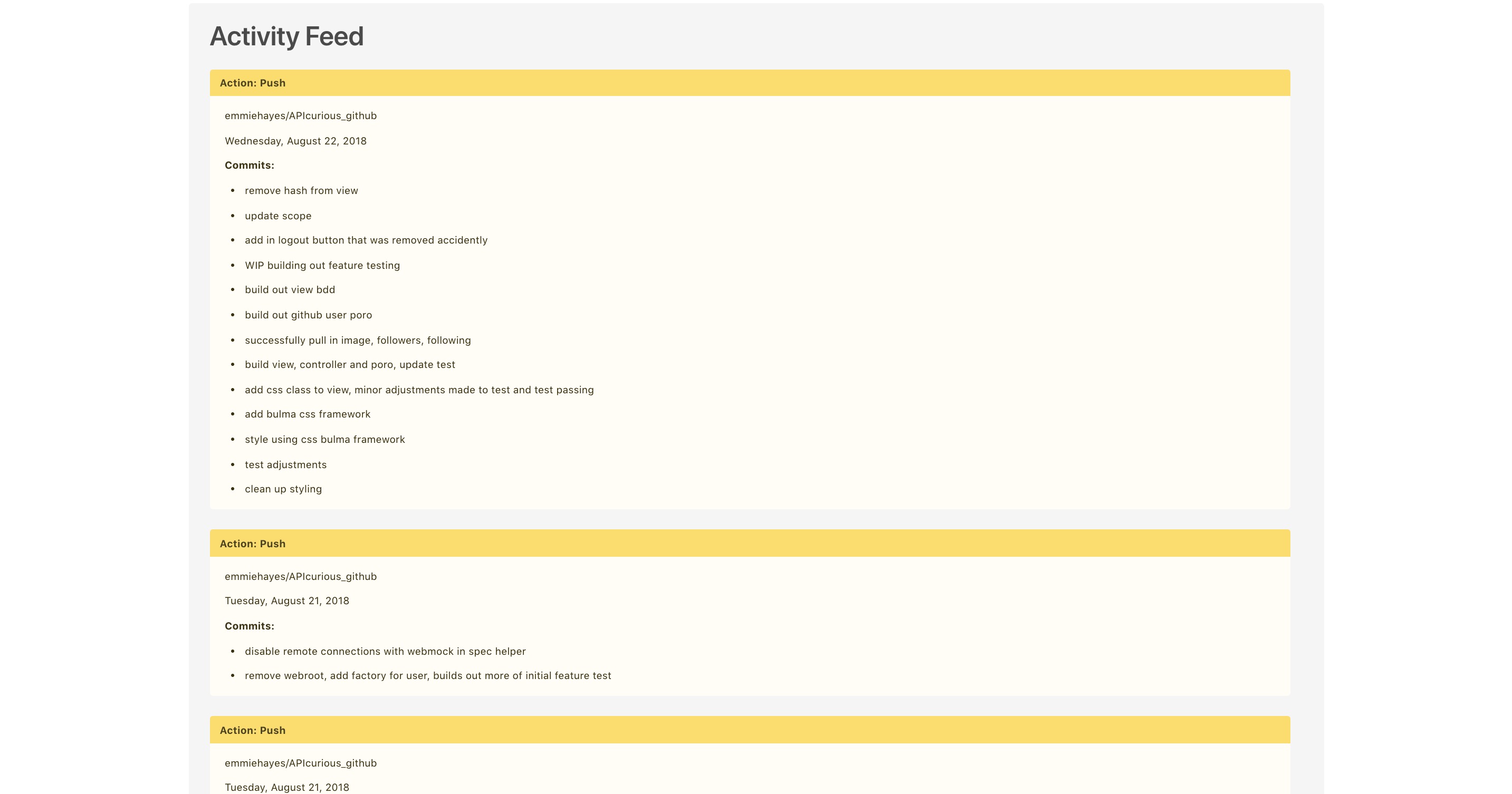 user dashboard