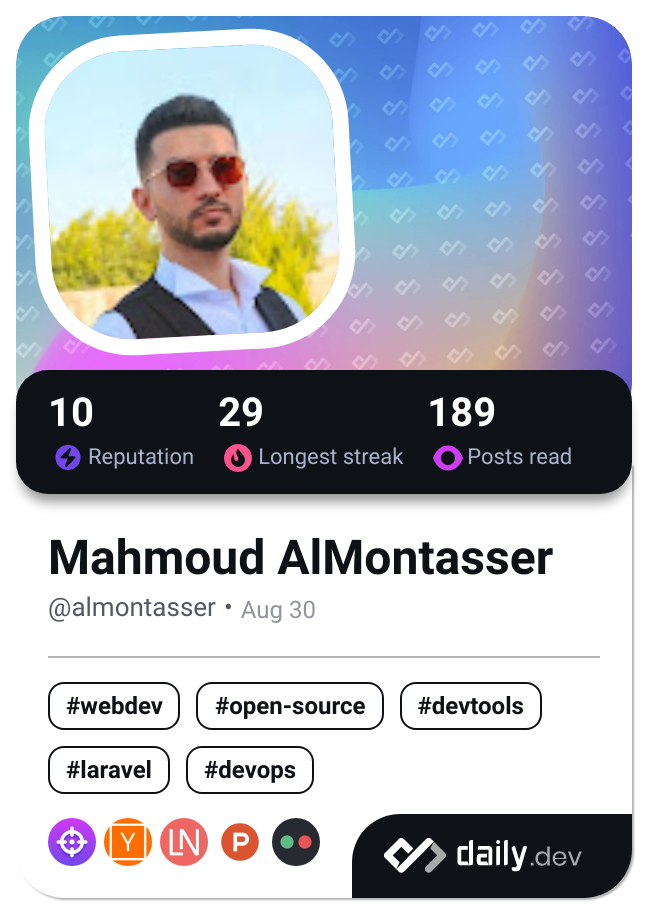 Mahmoud AlMontasser's Dev Card