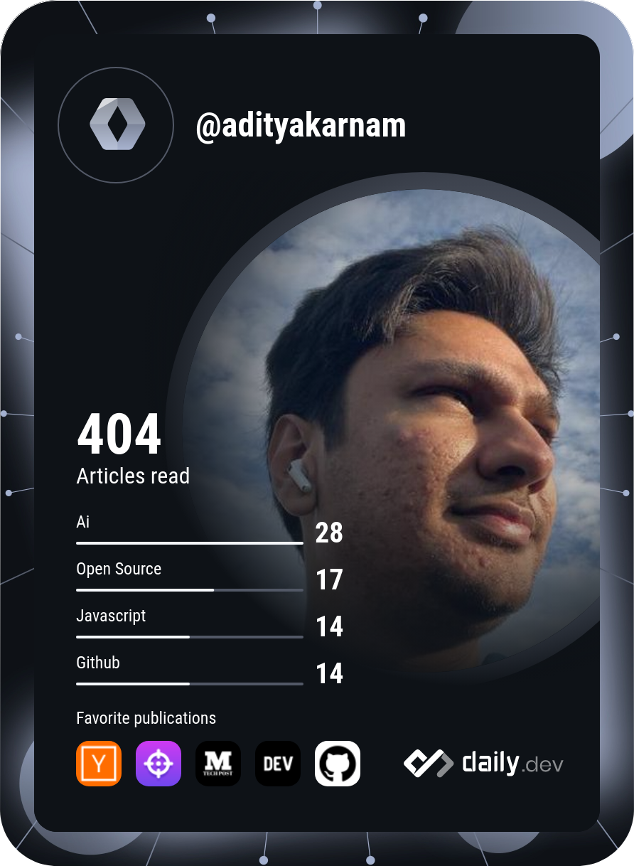 Aditya Karnam's Dev Card