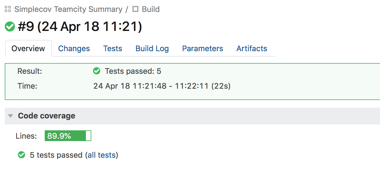 See your coverage results in TeamCity
