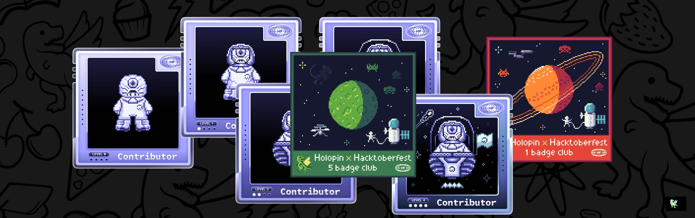 An image of @pretrover's Holopin badges, which is a link to view their full Holopin profile