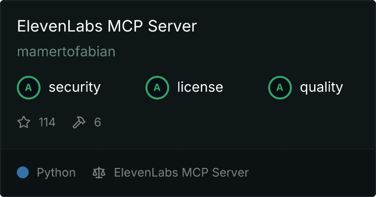 ElevenLabs Server MCP server