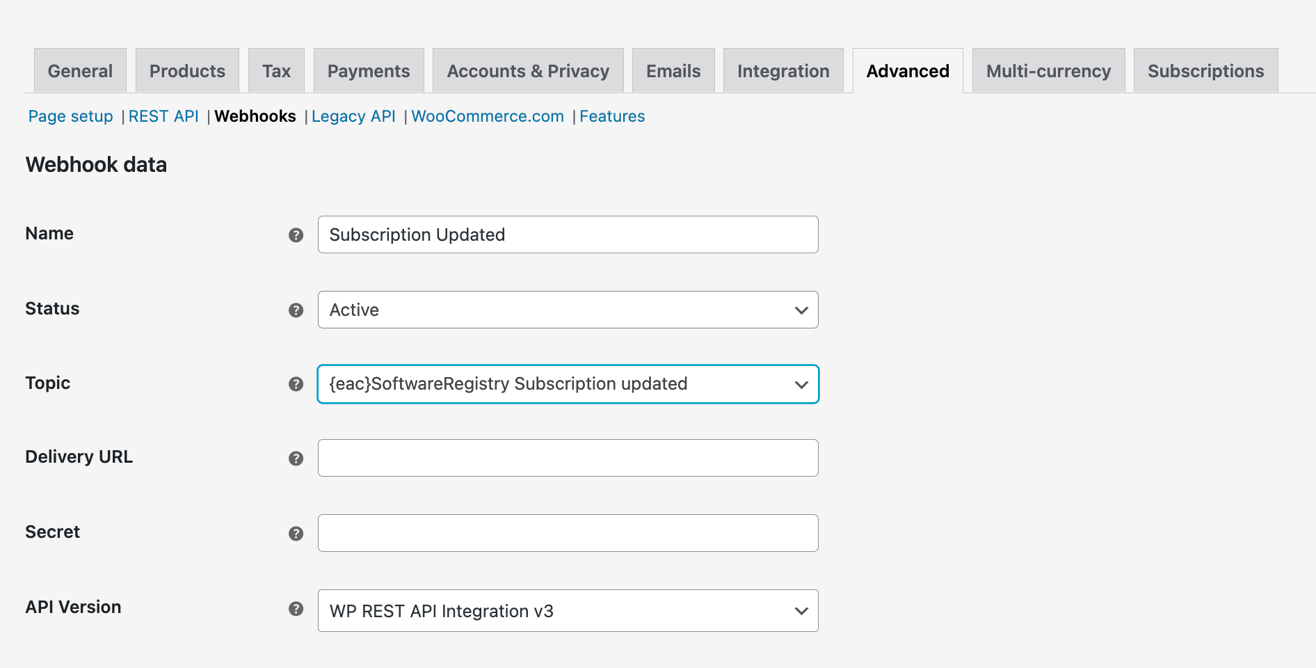 {eac}SoftwareRegistry Subscriptions for WooCommerce