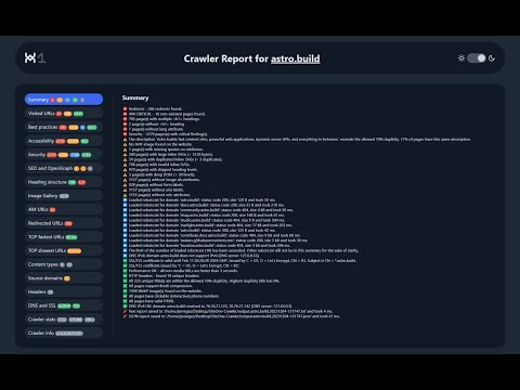 SiteOne Crawler HTML report video