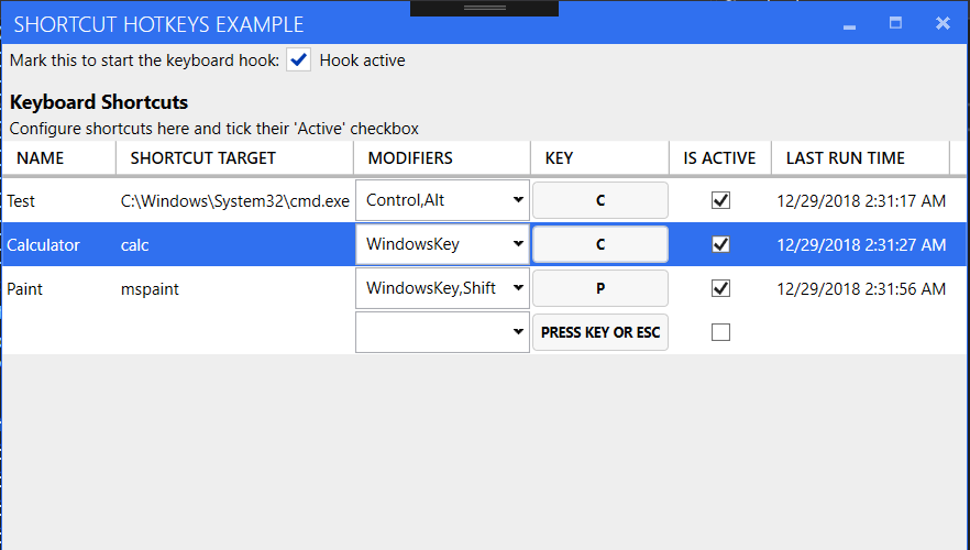 Keyboard Shortcuts In-App Screenshot