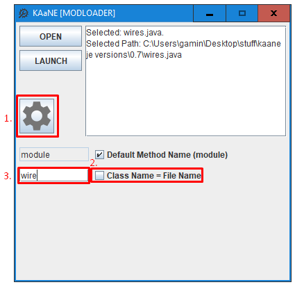 An image showing how to change a class name, using the name "wire" as an example.