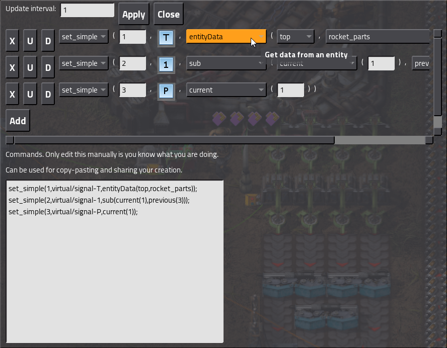 Factorio screenshot of Advanced Combinator