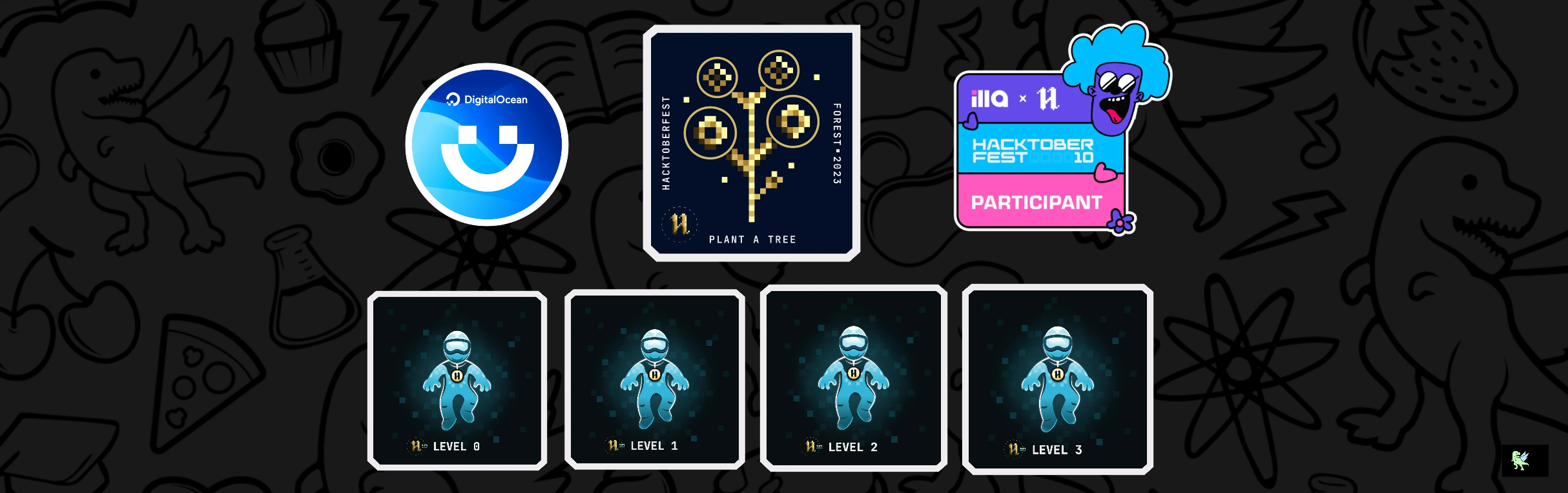 An image of @toadkarter's Holopin badges, which is a link to view their full Holopin profile