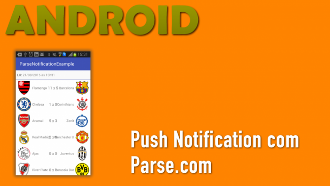 App Android de exemplo com notificações Parse