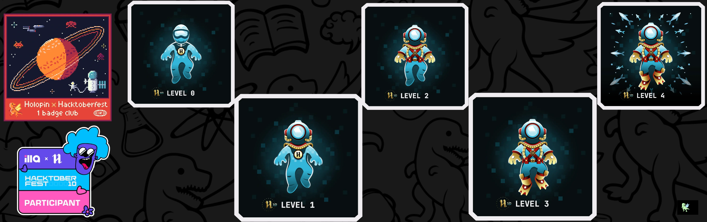 An image of @ishita16's Holopin badges, which is a link to view their full Holopin profile