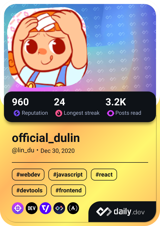 official_dulin's Dev Card