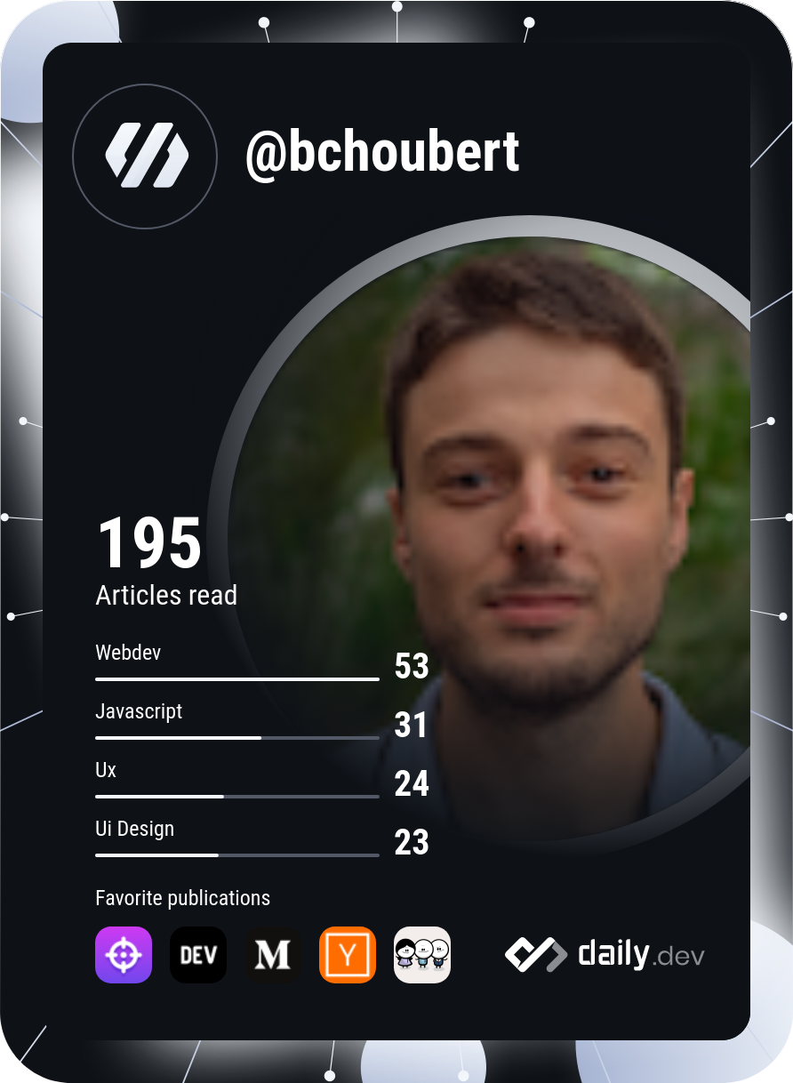 Bertrand Choubert's Dev Card