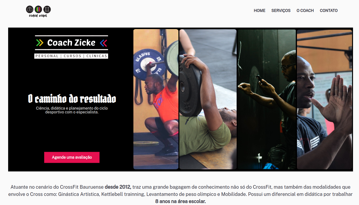 Screenshot do site