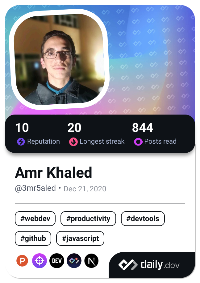 Amr Khaled's Dev Card