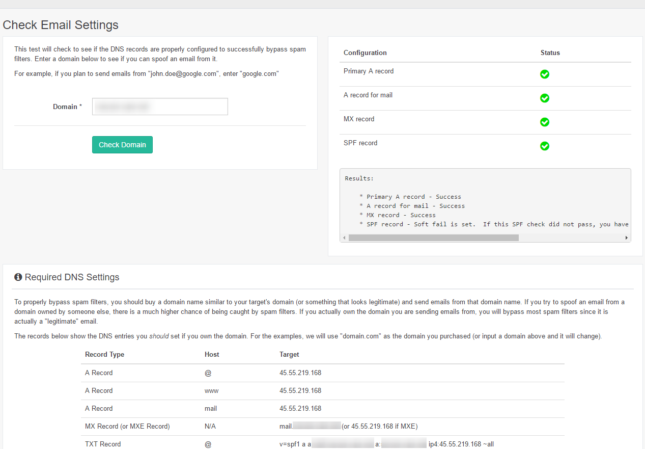 DNS settings