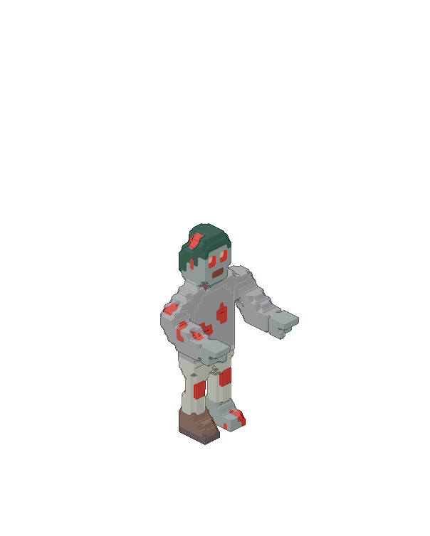 Jumbo-Size Zombie with Sloped Voxels