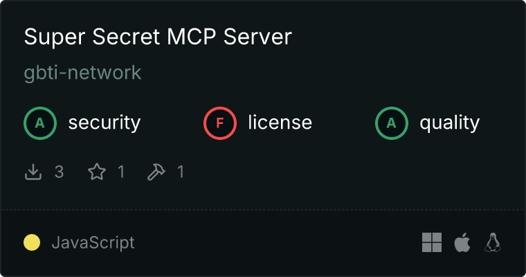 Super Secret Server MCP server