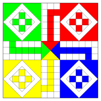 Board used to play Ludo